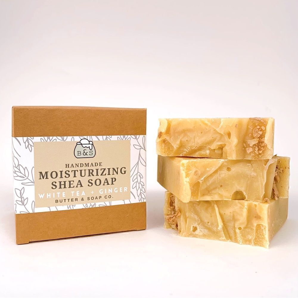 🌿Natural Ginger Shea Soaps White Tea Ginger (pack of 3)